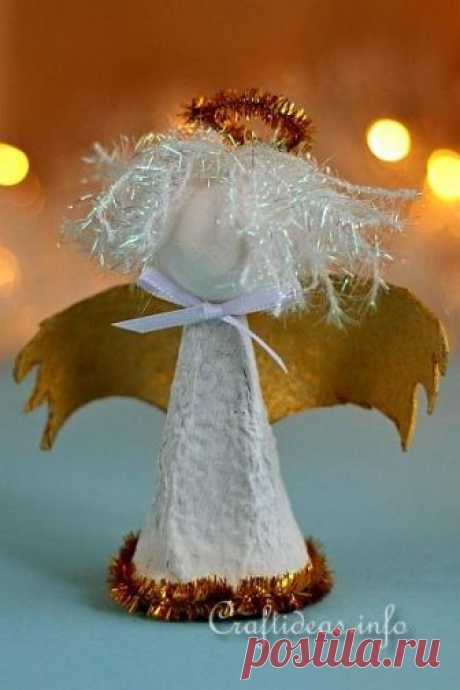 Christmas Upcycling Craft for Kids - Festive Angels from Egg Cartons