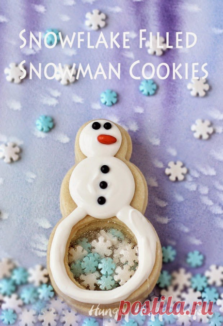 Snowflake Filled Snowman Cookies - Hungry Happenings