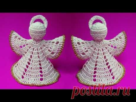 ПРЕЛЕСТНЫЙ АНГЕЛ крючком на Рождество   How to crochet christmas angel