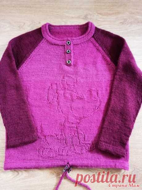 Двухцветный свитерок для девочки 8 лет. Реглан сверху. - Страна Мам