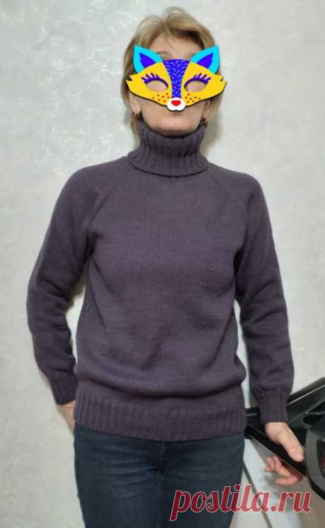 Простой базовый свитер регланом сверху без швов (Вязание спицами) — Журнал Вдохновение Рукодельницы