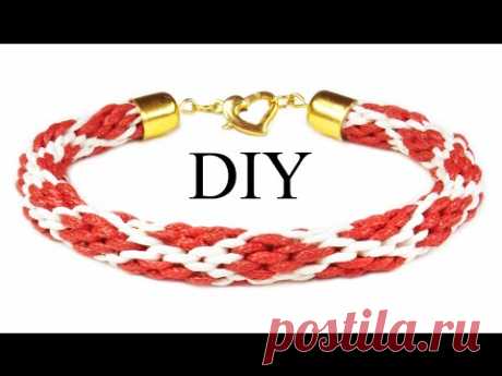 DIY: Kumihimo bracelet ❤ Heart ❤ / Браслет "Кумихимо" из 16 нитей (сердечки)