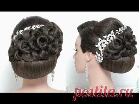 Bridal hairstyle for long hair tutorial. Stunning wedding updo.