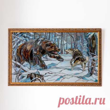 Panel de vidrieras de oso grizzly Regalos del Día del Padre Vidrieras personalizadas lobo Jefe gracias regalo Depredador arte vidrieras animal - Etsy Chile