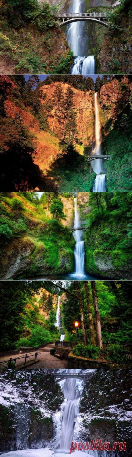 Величественный водопад Малтнома (США) - Путешествуем вместе