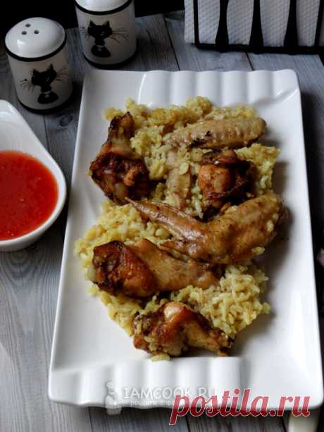 Курица с рисом в рукаве в духовке — рецепт с фото пошагово