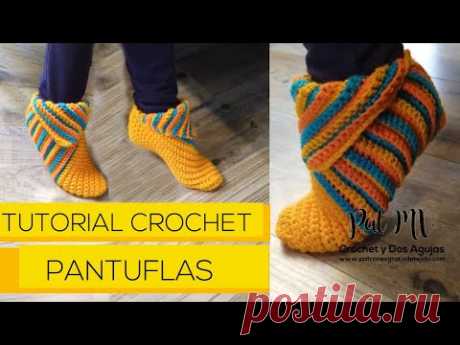 PANTUFLAS CROCHET 🤩  tutorial súper fácil - YouTube