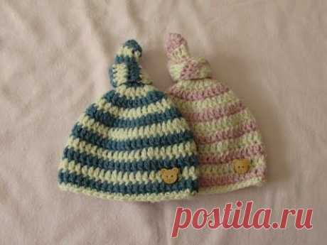VERY EASY crochet baby knot hat / beanie - crochet hat for beginners