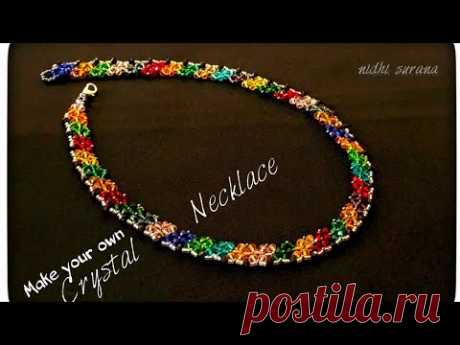 Colourful Crystal Necklace/ Jewellery making Tutorial Diy