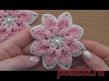 Crochet flower tutorial VERY EASY - YouTube