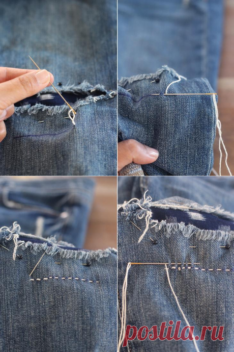 Модный способ: заделайте дырки на джинсах в японской технике Боро - Интересный блог