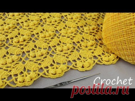 ЛЕТНИЙ СУПЕР легкий УЗОР вязание крючком ОЧЕНЬ ПРОСТО! SUPER EASY Beautiful Flower Pattern Crochet