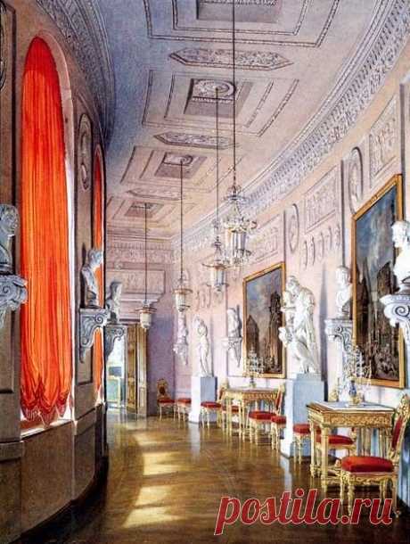 Gatchina Palace Greek Gallery in watercolors by Edward Hau.  |  Pinterest • Всемирный каталог идей