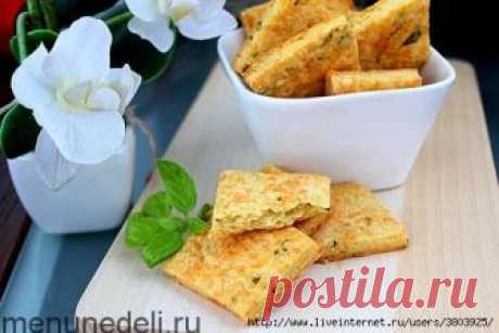 Сырное печенье с базиликом - слоистое, солоноватое, с легким цитрусовым вкусом и свежестью базилика
