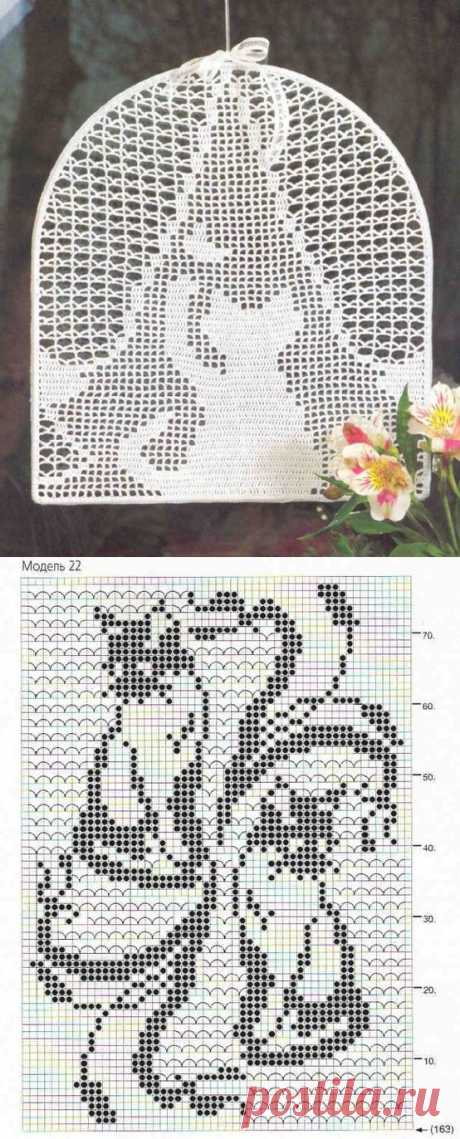 Филейное вязание - кошки
