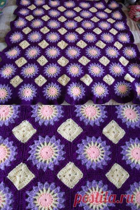 Purple Suns Blanket .Фиолетовое одеяло с солнышками..