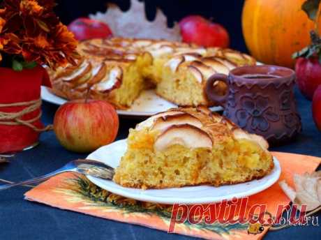 Тыквенный пирог с яблоками Предлагаю вам вкусный тыквенный пирог с яблоками. Такой пирог отличная выпечка для домашнего чаепития. Пирог очень мягкий, ароматный и презентабельный.
