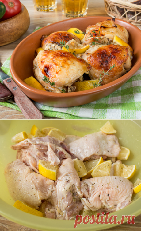 Курица, запеченная с лимоном - Пошаговый рецепт с фото | Вторые блюда | Вкусный блог - рецепты под настроение