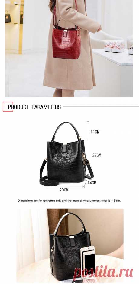 Wholesale Product Snapshot Product name is HJPHOEBAG fashion Crocodile Crossbody Bag For Women Shoulder Bag Designer Women Bags Luxury PU Leather Bag Bucket Handbag YC254