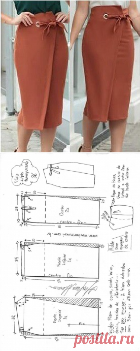 Выкройка прямой юбки с запахом (Шитье и крой) — Журнал Вдохновение Рукодельницы