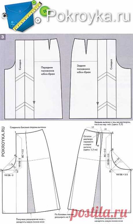 Юбка-брюки выкройка | pokroyka.ru-уроки кроя и шитья