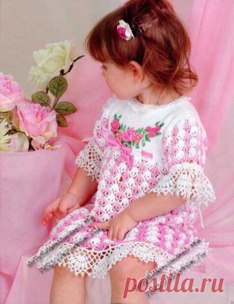 Детское платье крючком. Более 300 схем вязания платьев для детей - страница 31