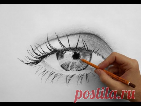 Реалистичный рисунок глаза карандашом (How to draw eyes).