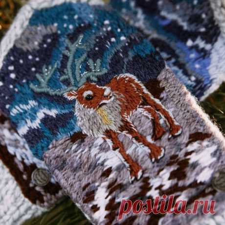 Потрясающие варежки с вышивкой Автор Анастасия Ткаченко http | РУКОДЕЛИЕ