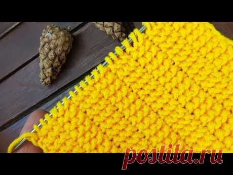 А вы знали, что это так просто? Фоновый узор спицми "Ломаная платочная"❤ knitting pattern.