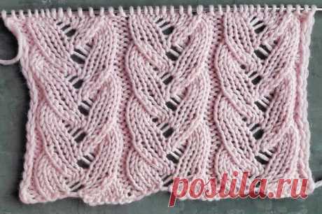 Ажурные вертикальные дорожки-косички
#knitting #спицами #узоры_спицами