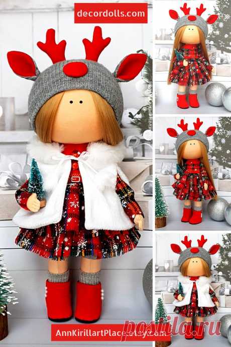 Christmas Gift Doll Handmade Textile Tilda Doll Interior Rag | Etsy