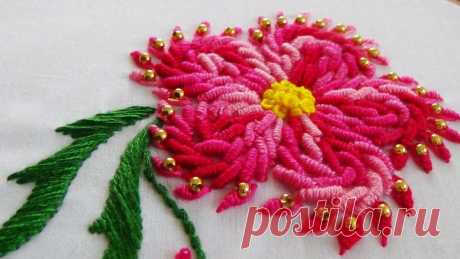 Brazilian embroidery flower - Simple Craft Ideas