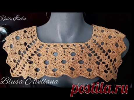 Blusa Avellana Parte 1 Tejida por Rosa Isela