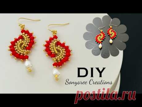 Christmas Special Earrings || DIY Beaded Earrings