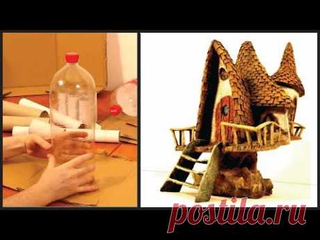 Hi, this is a "best out of waste" video where I show you how I made a fairy house lamp recycling some cardboard from an old box, egg cartons, pizza boxes, to...