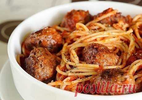 шеф-повар Одноклассники: Спагетти с мясными шариками в томатном соусе