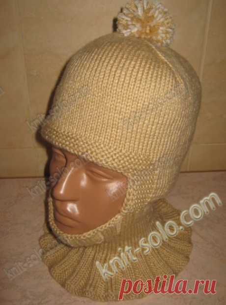 Как связать шапку-шлем спицами для ребенка 3-4-х лет - вязание для ребенка - knit-solo.com
