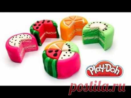 Play Doh Fruit Cake. How to Make Play Doh Cake Easy. DIY Crafts for Kids. Toy Food for Dolls