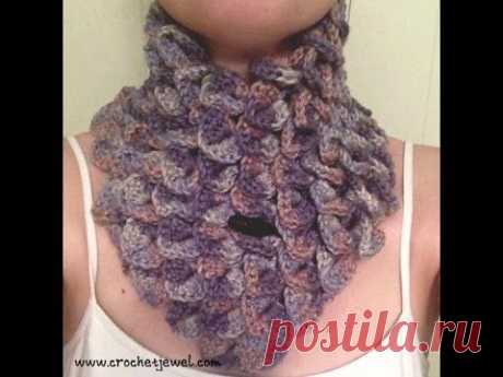 How to Crochet a Crocodile Stitch Neck Warmer Part II