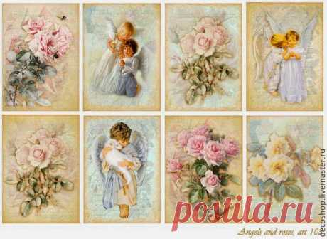Etiquetas Vintage de Ángeles y Rosas para Imprimir Gratis. | Oh My Bebé!