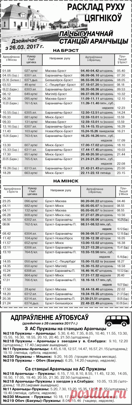 Расписание движения поездов по железнодорожной станции Оранчицы