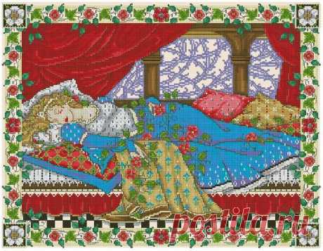 Девушка эпохи Ренессанса - Спящая - Схема вышивки крестом | Иголочка - igolochka