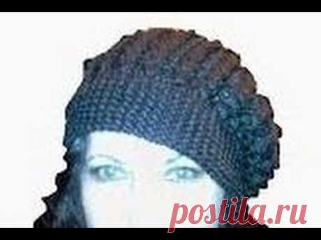 1-Шапка-берет, вязанный спицами/ knitting hat - YouTube