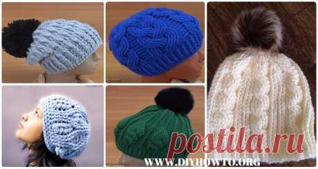 Crochet Cable Hat Free Patterns Collection of Crochet Cable Hat Free Patterns: Crochet Cable Beanie Hat, Adult Hat, Textured Hat, Pom Pom hat,  Winter hat