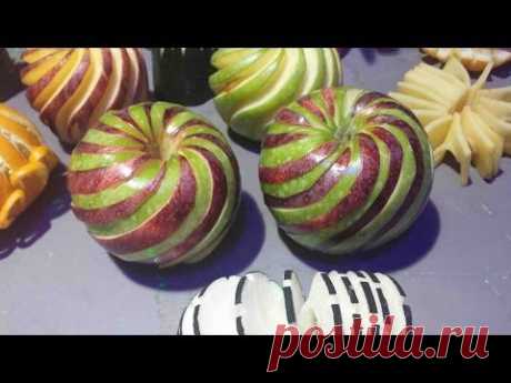 Carving apple spiral, Sculpter une pomme en spirale