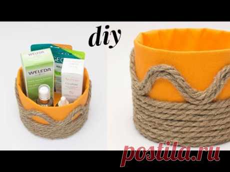 ЧУДЕСНАЯ корзинка СВОИМИ РУКАМИ ☆ Из Картона и Верёвки ☆ DIY ORGANIZER handmade