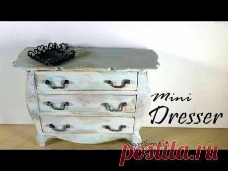 Miniature Furniture; Vintage Dresser Tutorial - Dolls/Dollhouse