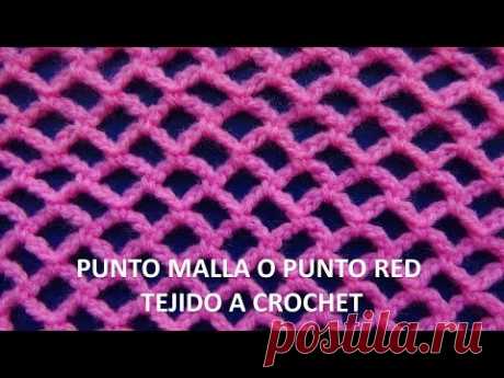 Punto malla o punto red tejido a crochet # 6