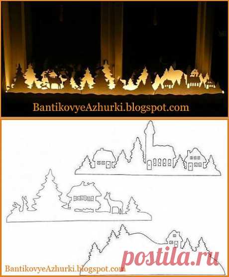 BantikovyeAzhurki.blogspot.com: Новогодний сказочный интерьер - светильник на подоконнике.
