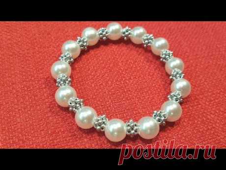 Pearl bracelet/Bead bracelet/how to make a bracelet/Жемчужный браслет/Браслет из бусин/как сделать